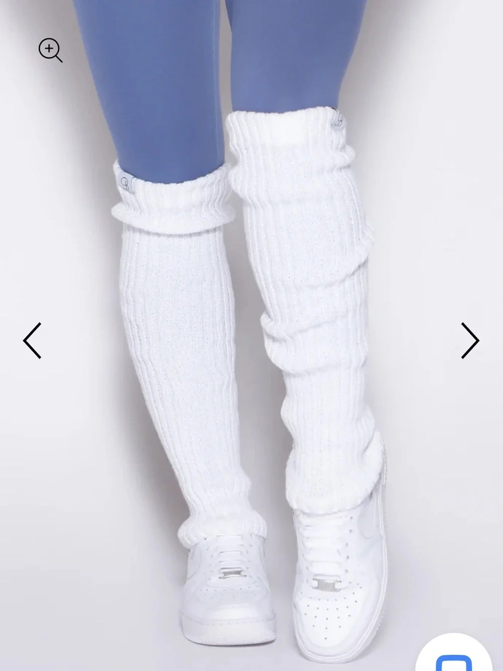 NEW! Bombshell Sportswear White Scrunch Leg Warmer socks